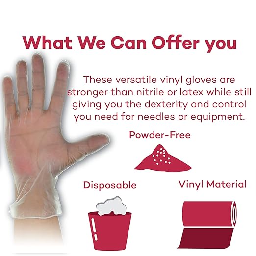 Dealmed Vinyl Exam Protection – 100 ct. Large Medical, Kitchen, Disposable, Non-Irritating Latex Free (Pack of 1)