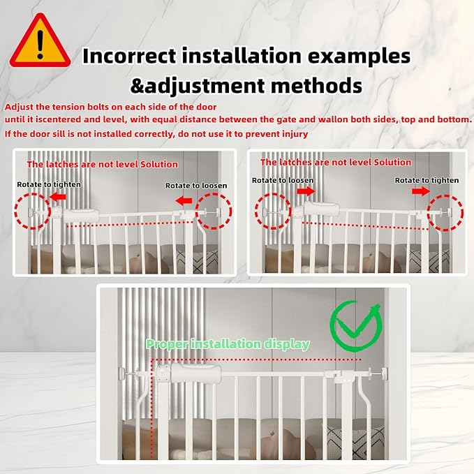 TSAYAWA Baby Gate Extra Wide Fits 29.51-85.81 inch Wide Opening - Dog Pet Gates for Doorways Stairs No Drilling Pressure Mounted - Large Child Safety Gate Indoor Outdoor Black