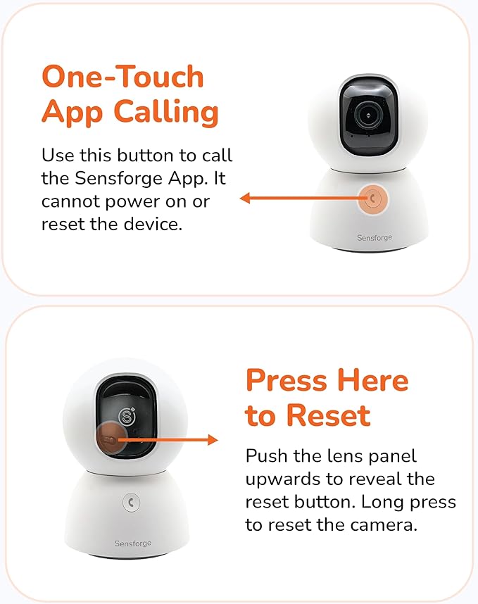 SensForge 2.5K Indoor Pan-Tilt Dome Security Camera, 360° Coverage, AI Human & Pet Detection, Two-Way Talk, Dual-Band Wi-Fi (2.4G/5G), 64GB SD Card, Free Basic Plan, Optional Subscription (1, White)