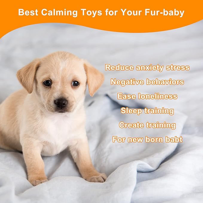 Heartbeat Puppy Toy Heartbeat Stuffed Animals for Pet Anxiety Relief and Calming Aid, Dog Anxiety Toys for Puppy Comfort Cuddle Sleep Aid, Puppy Essential Necessary Gift Need