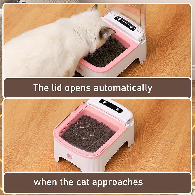 Pet Feeder - Electric Smart Meal Distributor, Digital Schedule Kibble Server with Voice Reminder Feature, Anti Jam Dispensing Design, Ideal for Busy Owners Travel Care