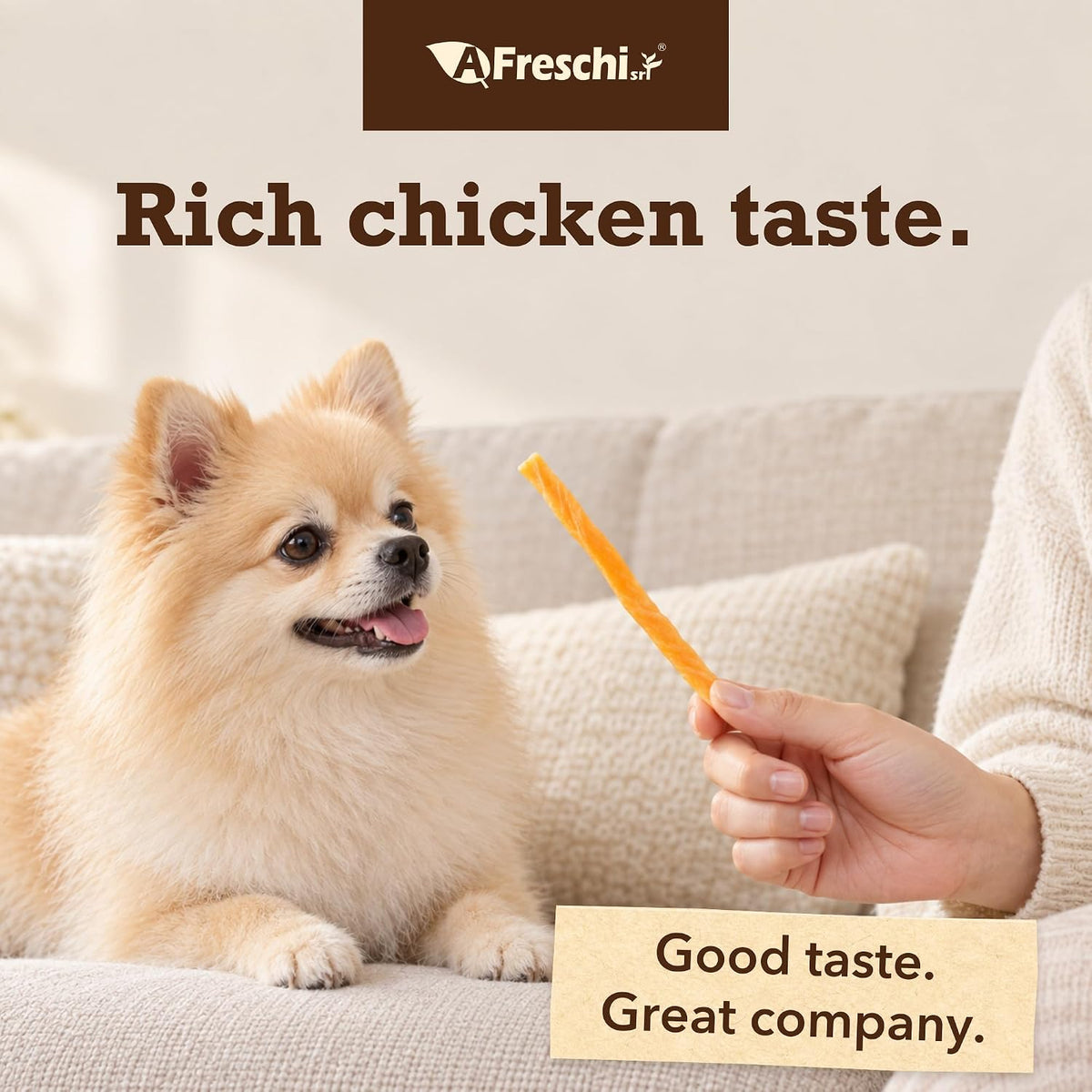 A Freschi srl® Soft Chicken Dog Treats, Chicken Breast Strips, 16 oz