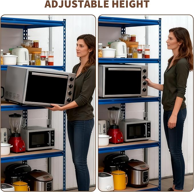 GarveeHome 5 Tiers Garage Storage Shelves, 2500LBS Capacity Metal Shelving Unit for Garage, Industrial, Warehouse, Kitchen, Closet, 60" W x 24" D x 71" H, Blue