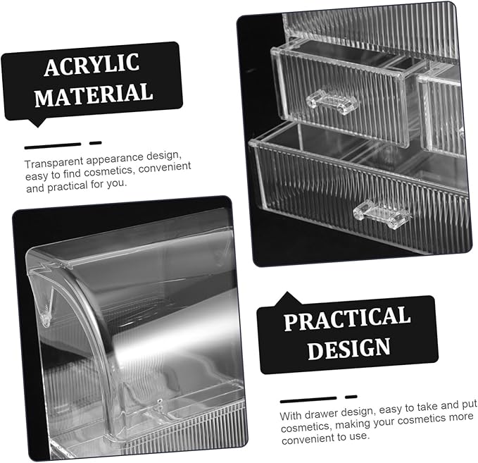 Happyyami Makeup Organizer Large Acrylic Storage Box Desktop Cosmetic Organizer Drawer Storage