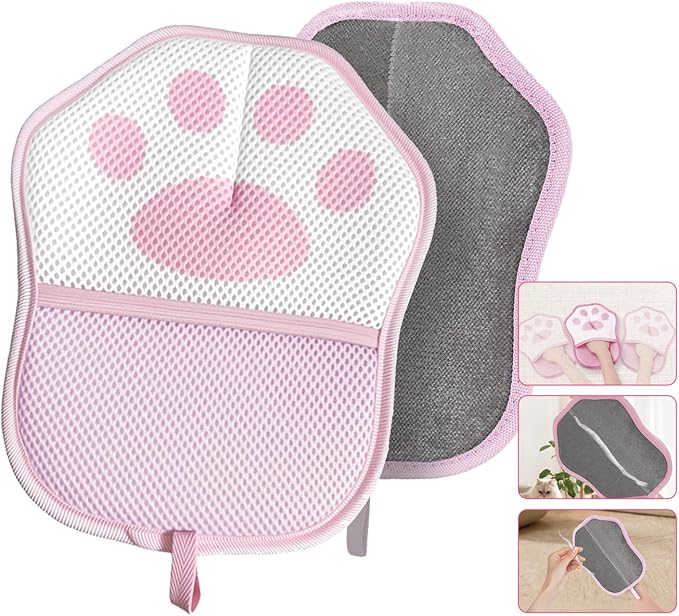 2025 Pet Hair Remover Gloves for Dogs & Cats - Electrostatic Grooming Mitt with Dual-Action Bristles | Reusable Washable Furniture Couch Car Lint Remover Tool