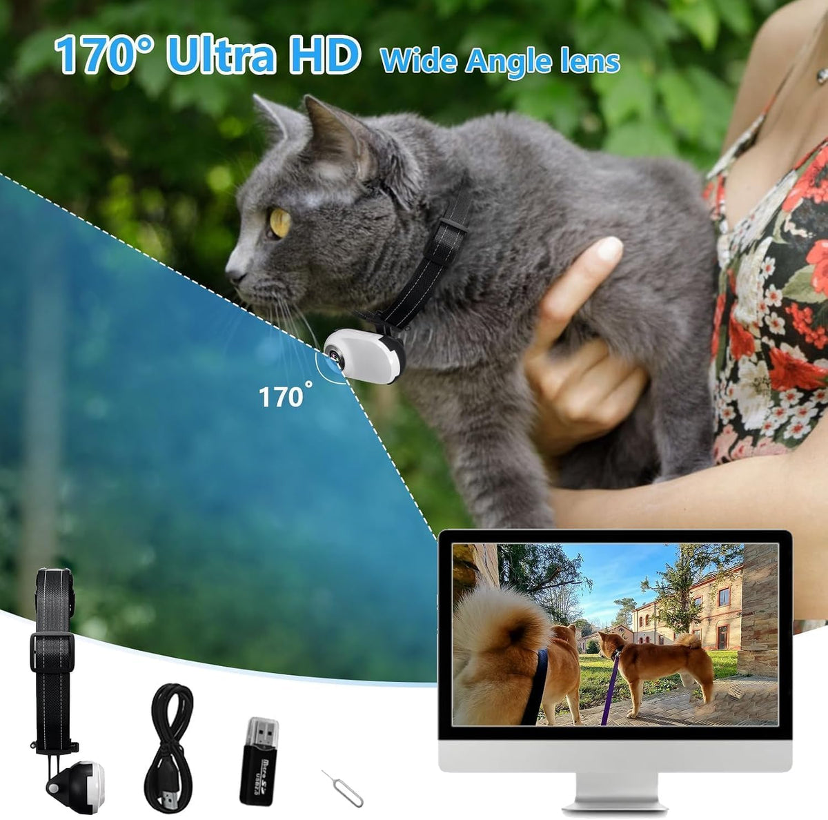 1080p Cat POV Camera Collar, No Wi-Fi
