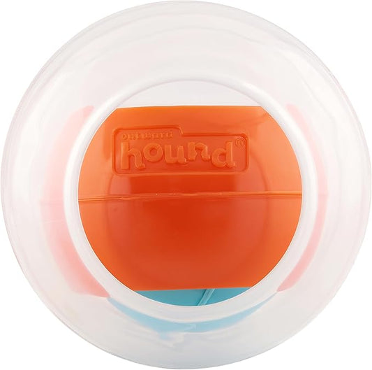 Outward Hound Nina Ottosson Topsy Treat Ball Dog Puzzle Interactive Treat Puzzle Dog Enrichment Dog Toy, Level 1 Beginner, Orange