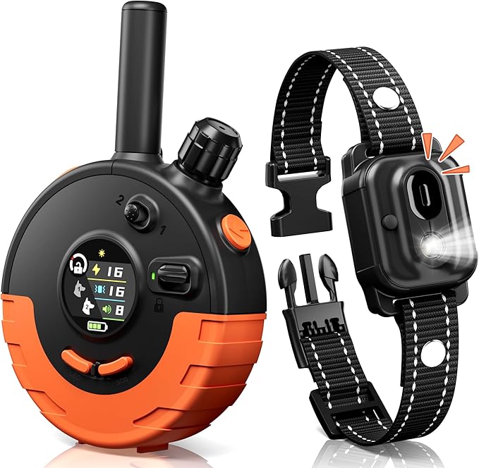 Bousnic Shock Collar for Dogs - 4/5 Mile Remote Dog Training Collar with SOS & Solid Light IPX7 Waterproof Electric Dog Collar Beep(1-8) Vibration & Shock & Boosted(1-16) for Large Medium Small Breeds
