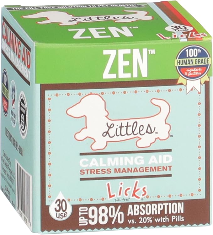 Licks Pill Free Zen Small Breed Dog Calming Aid - Zen Calming Aid Supplements for Aggressive Behavior & Nervousness - Dog & Puppy Treats for Stress Relief & Health - Gel Packets - 30 Use