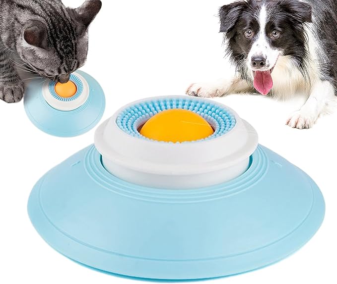 Dog Cat Licks Toys for Liquid Food, Anxieties Relief Slow Feeder Dog Lick Ball Treat Dispenser, Non-Slip Licking Bowl Enrichment Toys to Keep Them