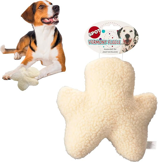 SPOT 8in Vermont Style Fleece Chewman Dog Toy – Soft Plush Squeaky Comfort Toy for Small & Medium Dogs and Puppies – Safe for Light Chewers – No Plastic Parts – Calming Cuddly Pet Toy