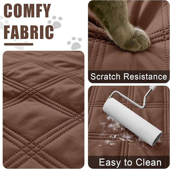 Smiry Waterproof Dog Bed Cover Blanket 52x82, Soft Reversible Pet Blanket, Washable Leakproof Cats Dogs Couch Cover for Sofa, Couch, Furniture, Lattice, Brown/Brown