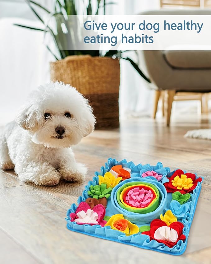Upgraded Snuffle Mat for Dogs, 19.7''x19.7'' Interactive Feed Game for Boredom, Felt Wool Dog Feeding Mats for Small/Medium/Large Dogs, Encourages Natural Foraging Skills and Stress Relief