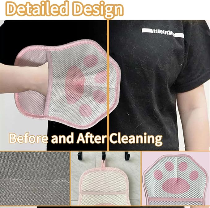 Pet Hair Removal Glove for Dogs Cats Electrostatic Hair Remover Gloves,Reusable Pet Hair Removal Glove Grooming Tool for Clothing, Sofa, Carpet, Car Seat,Bed(Pink,1Pcs)