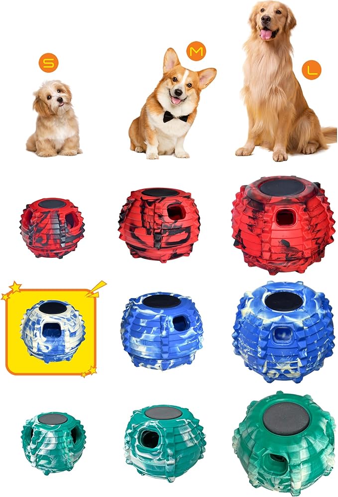 XHX Long-Lasting Interactive Dog Toy Safe for Small Dogs 10-25 lbs(Small, Blue and White)