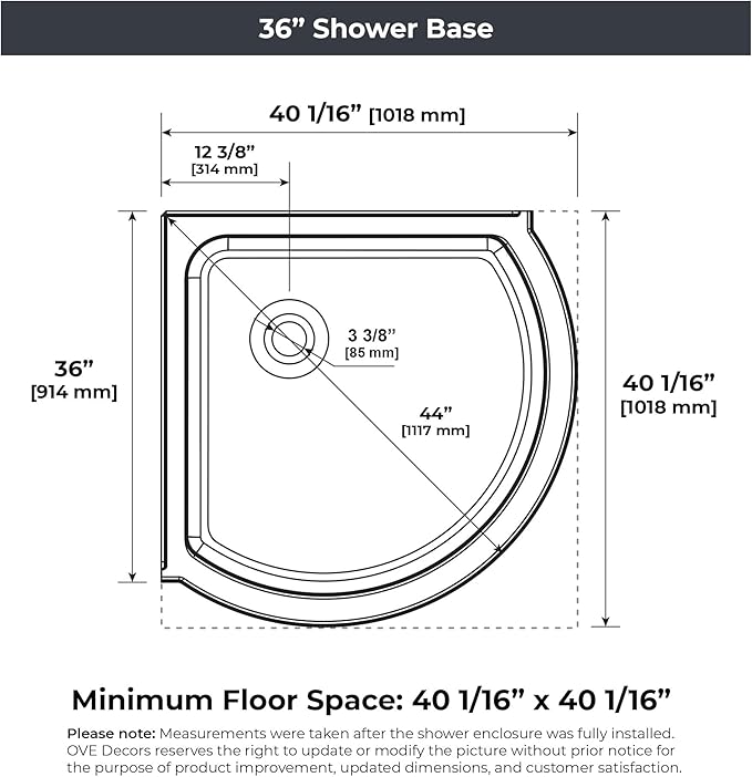OVE Decors Breeze 36 in. Corner Shower Clear Sliding Door with Base in Chrome Finish