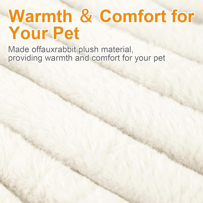 Washable Small Cat Dog Bed,Calming Anti Anxiety Round Donut Dog Bed,Fluffy Puppy Dog Beds for Medium Small Dogs,Cute Kitten Cat Beds for Indoor Cats,Comfort Pet Bed for Medium Size Dogs(White,M)