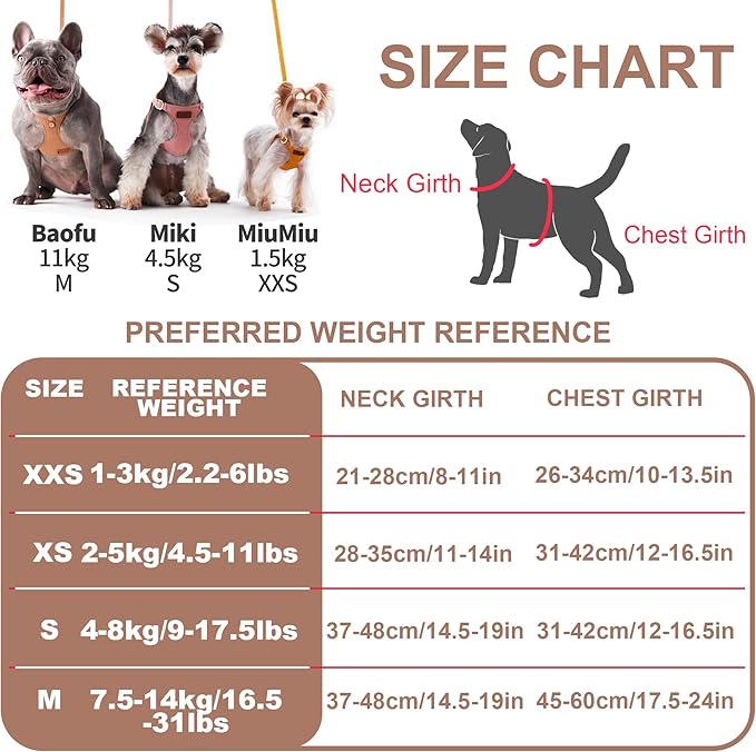 Puppytie No Pull Small Dog Harness with Multifunction Dog Leash,Lightweight Soft Adjustable No Choke Escape Proof Pet Harness Vest Pet Harness Vest,Knitted Brown,S