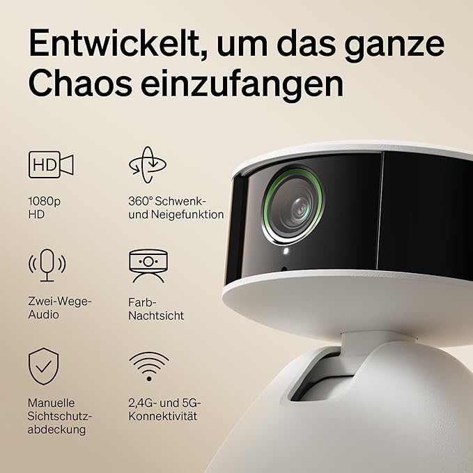 PETLIBRO Pet Camera with App, 360° HD Dog Camera, AI-Powered Indoor Pet Camera for Multi-Pet Recognition, Activity Tracking, Daily Smart Summary, and 1080p Color Night Vision