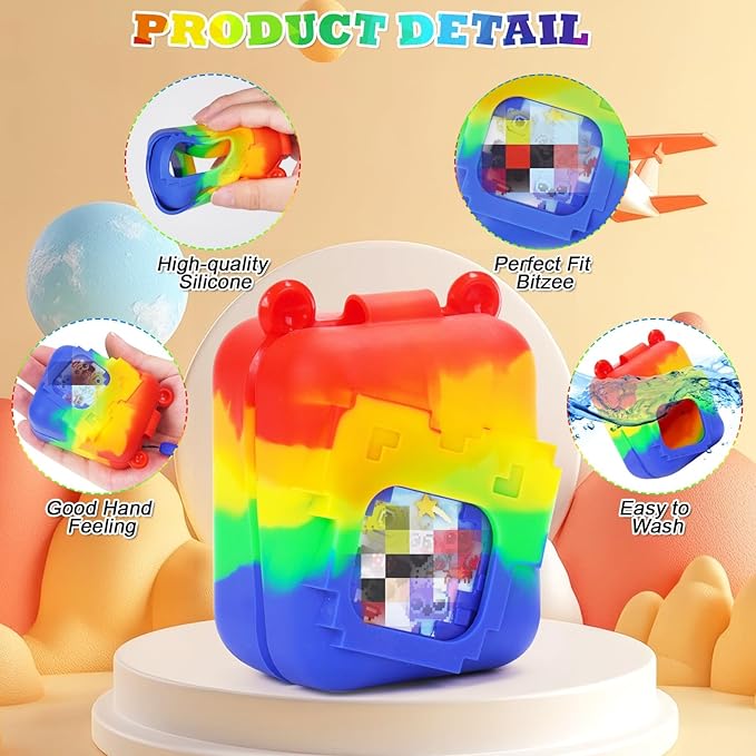 YouKnow Silicone Case for Bitzee Disney Interactive Toy Digital Pet and Case, Protective Skin Sleeve for Bitzee Virtual Electronic Pets Accessories (Case Only) (Colorful)