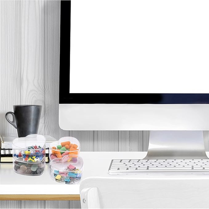 Acrylic Boxes 12 Pieces Clear Acrylic Heart Box with Lids Heart-shaped Crystal Cube Jewelry Display Storage Box for Wedding Valentine's Day Party Favor 3.4x3x1.6 Inch