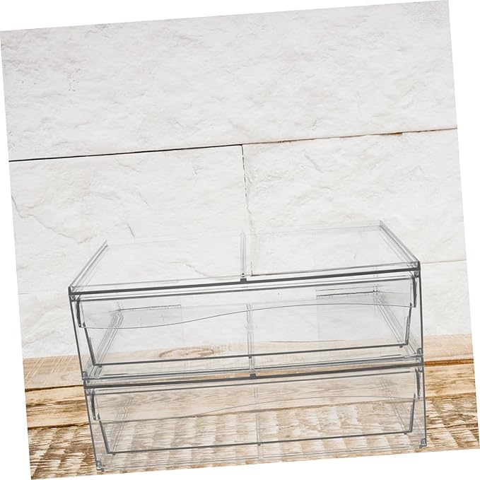 OUNONA 2pcs Detachable Acrylic Cosmetic Organizer Box Drawer Stylish Desktop Storage for Makeup and Space-saving Design for Bathroom Vanity