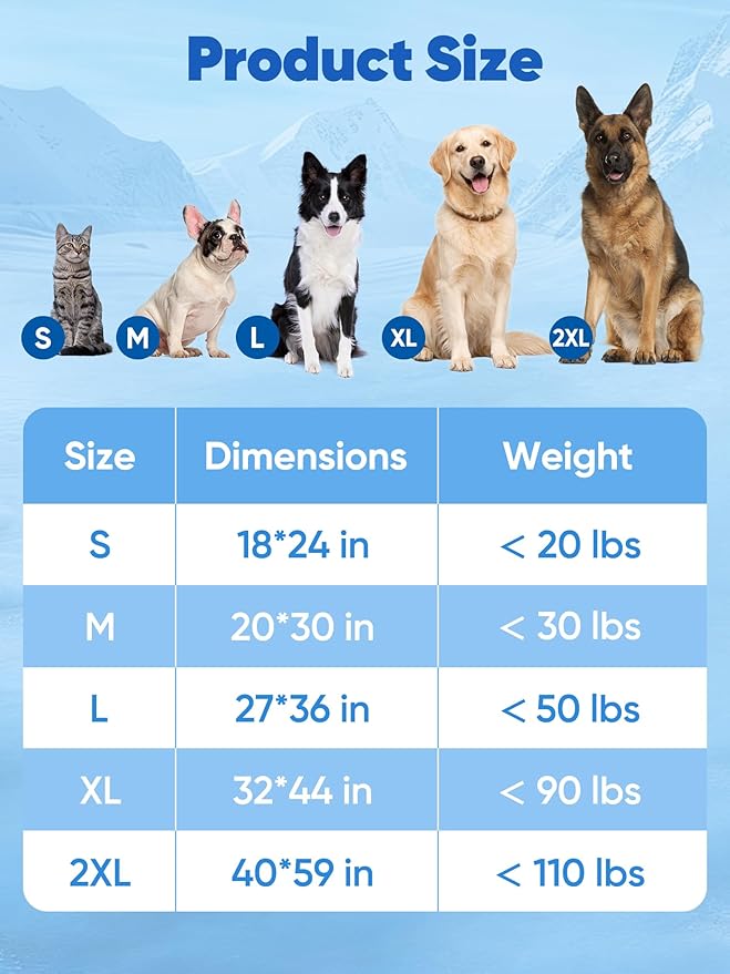 Rywell Super-Absorbent Cooling Mat for Dogs 36"x27" Arc-Chill 3.0 & Color-Changing Dog Cooling Mat, Stay Cool & Dry, Washable, Non-Slip Pet Bed Mat for Floors, Sofas, Kennels