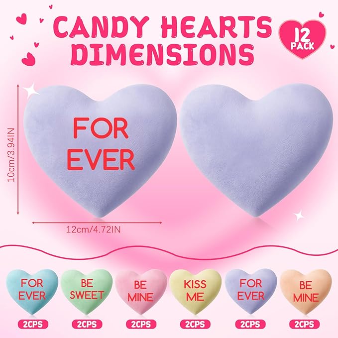 Jenaai 24 Pcs Valentines Day Dog Toys Conversation Heart Squeak Dog Toys Valentines Gifts for Small Medium Large Puppy Pet Teething Chew Supplies