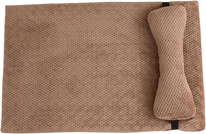 Calming Dog Bed with Pillow, Fluffy Plush Mat with Removable Cover - 4 Sizes for Large Medium Small Dogs & Cats, Machine Washable(Color1,X-Large)