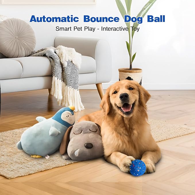 Interactive Dog Toys, Smart Interactive Dog Ball with E-TPU Silent Foam Material, Automatic Moving Pet Ball for Medium and Large Dogs, Type-C Rechargeable Vibrating Dog Toy to Keep Them Busy