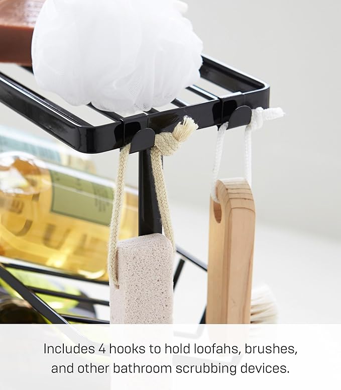 YAMAZAKI Home Tower Bath Rack - Bathroom Shower Storage Holder, Caddy Shelf Organizer - Medium, 17" - Steel - Holds Up To 9 Dispensers