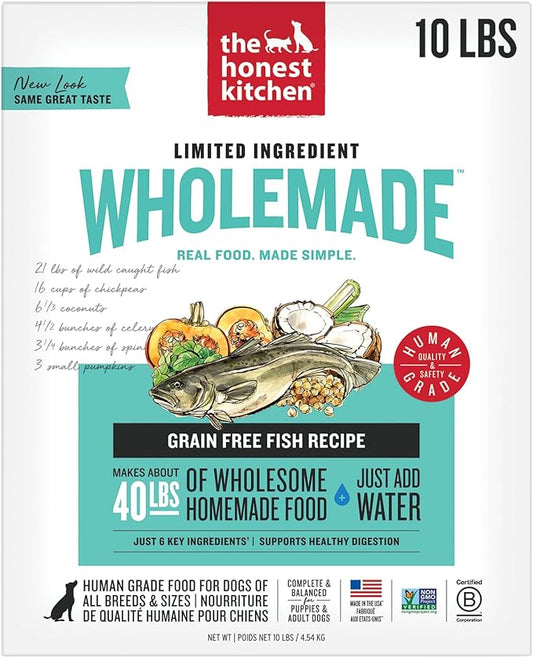 The Honest Kitchen Wholemade™ Dehydrated Limited Ingredient Fish Dog Food, 10 lb Box
