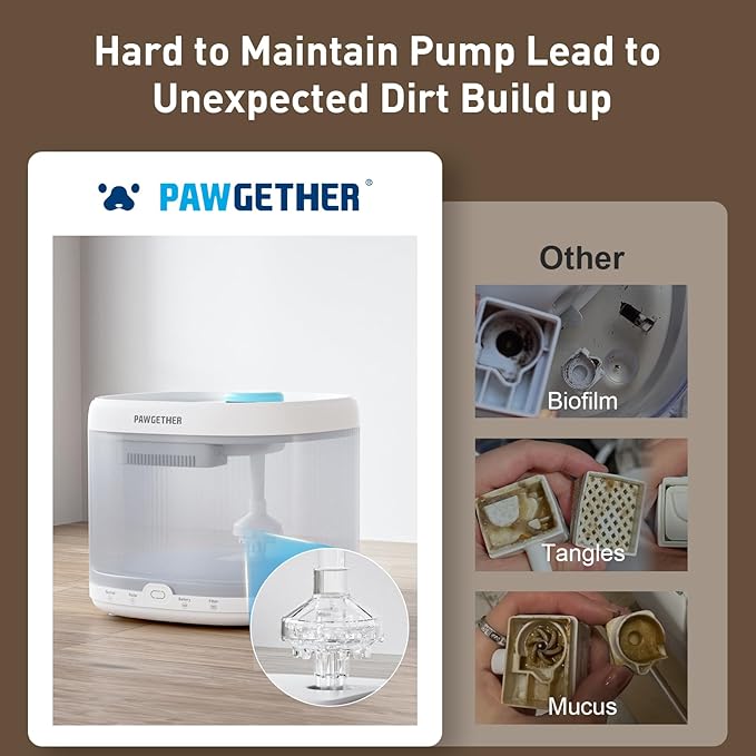 PAWGETHER® Cat Water Fountain with Radar Sensor and Wireless Pump, Ultra Quiet 67oz/2L Automatic Pet Water Fountain for Dogs and Cats with Replacement Filter Dog Water Dispenser