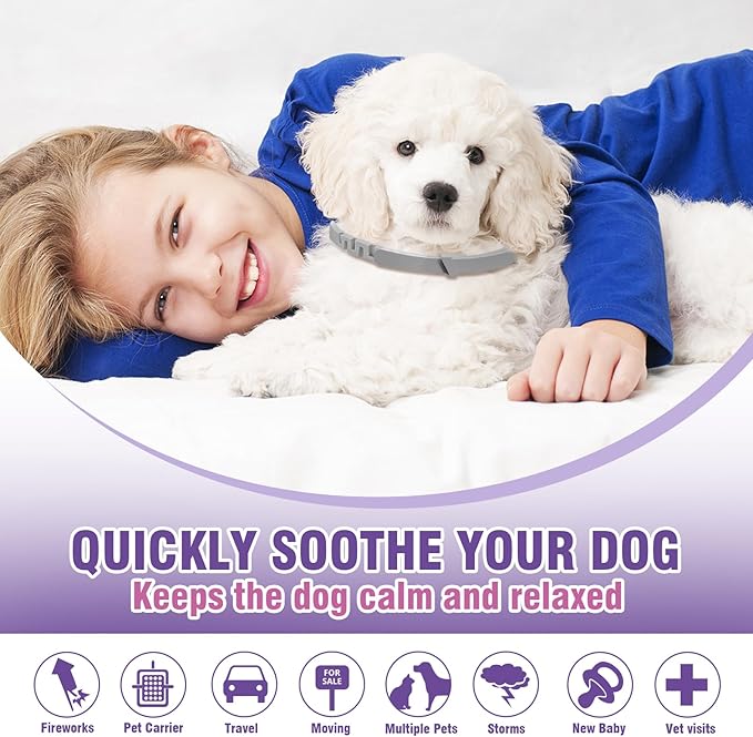 Calming Collar for Dogs 4 Packs Dog Pheromone Anti Anxiety Calm Collars to Relieve Stress and Bad Behavior Like Separation Lasts 60 Days