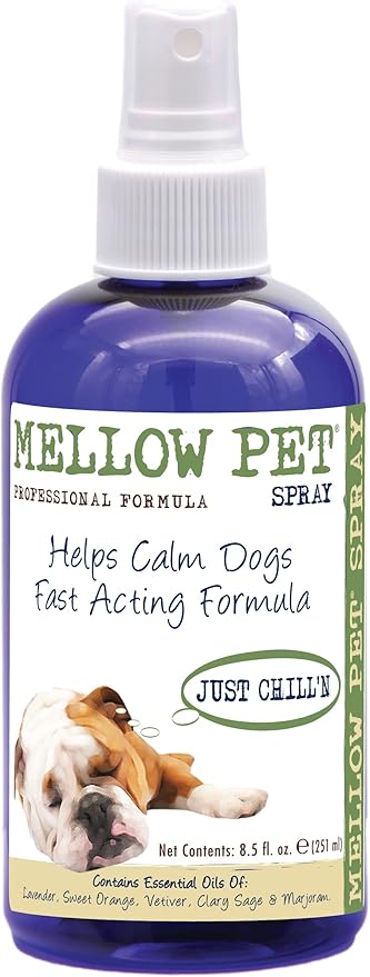 Showseason Animal Products Mellow Pet® Calming Spray 8.5 oz For Dogs | Cruelty-Free | Paraben-Free | Biodegradable and Non-Toxic | Made in The USA