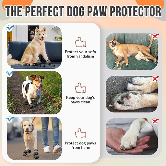 SlowTon Dog Shoes for Large Small Medium Dogs - Breathable Dog Boots for Summer Hot Pavement, Paw Protector for Outdoor Walking Winter Snow, Anti-Slip Rubber Dog Booties for Hardwood Floor (B OR, 0)