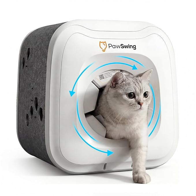 Cat Self Groomer Neo for Hairball Control and Shedding Relief 360° Skin Friendly Brush Pet Hair Remover Tool Gentle Self Cleaning Automatic Fur Collection Smart Grooming House for All Cats