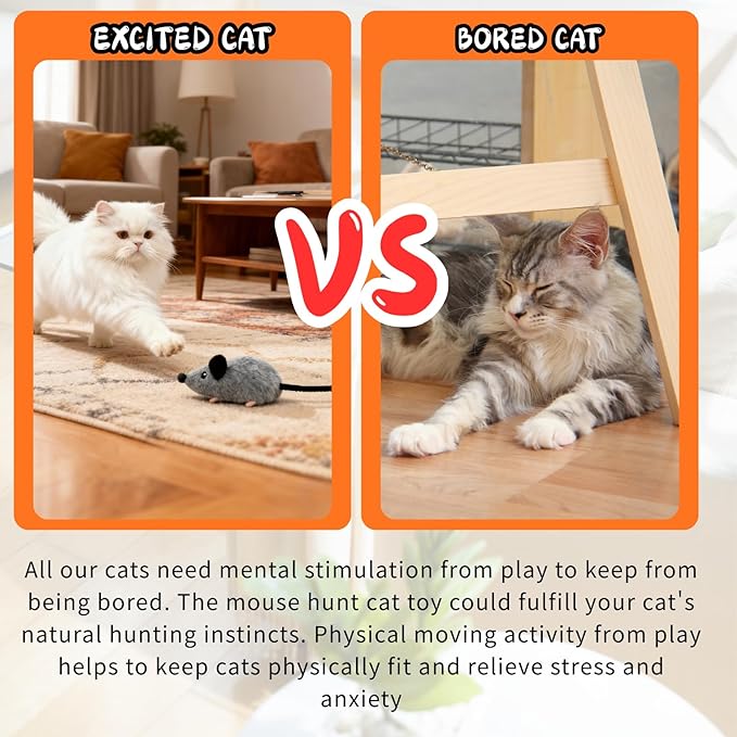 Cat Mouse Toy Remote Control Cat Toy Moving Interactive Cat Toys for Indoor Cats Interactive for Cats Hunting Cat Mice Toys