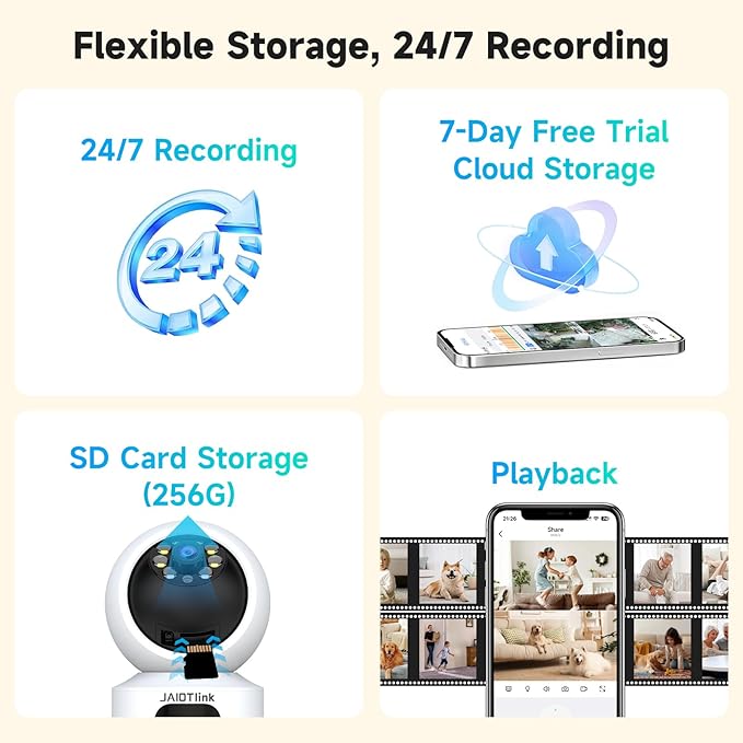 Indoor Pet Security Camera for Dog Cat, 360° Pan Tilt Baby Monitor, 2.5k Dual-Lens WiFi Camera with Phone App, 2.4G/5G WiFi, AI Human & Pet Detection,Compatible with Alexa