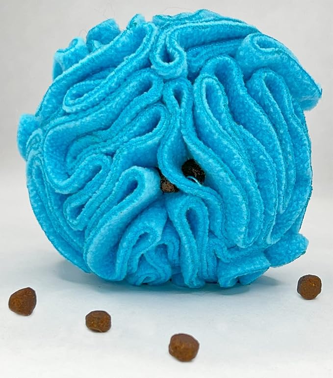 Glory To Dog Puppy and Small Breed Snuffle Interactive Foraging Dog Puzzle Ball Toy Blue
