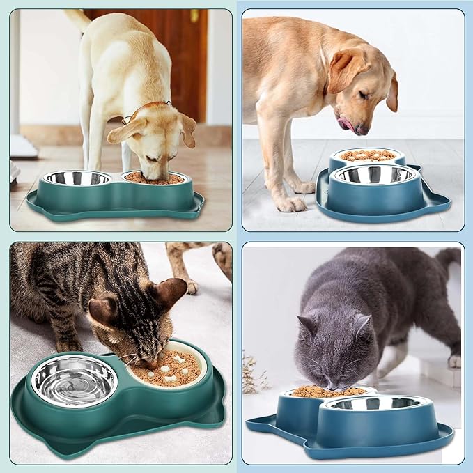 Dog Slow Feeder Dog Water and Food Bowls Stainless Steel Bowls Non Slip Anti Skid Pet Puppys and Kitties Dishes for Small Medium