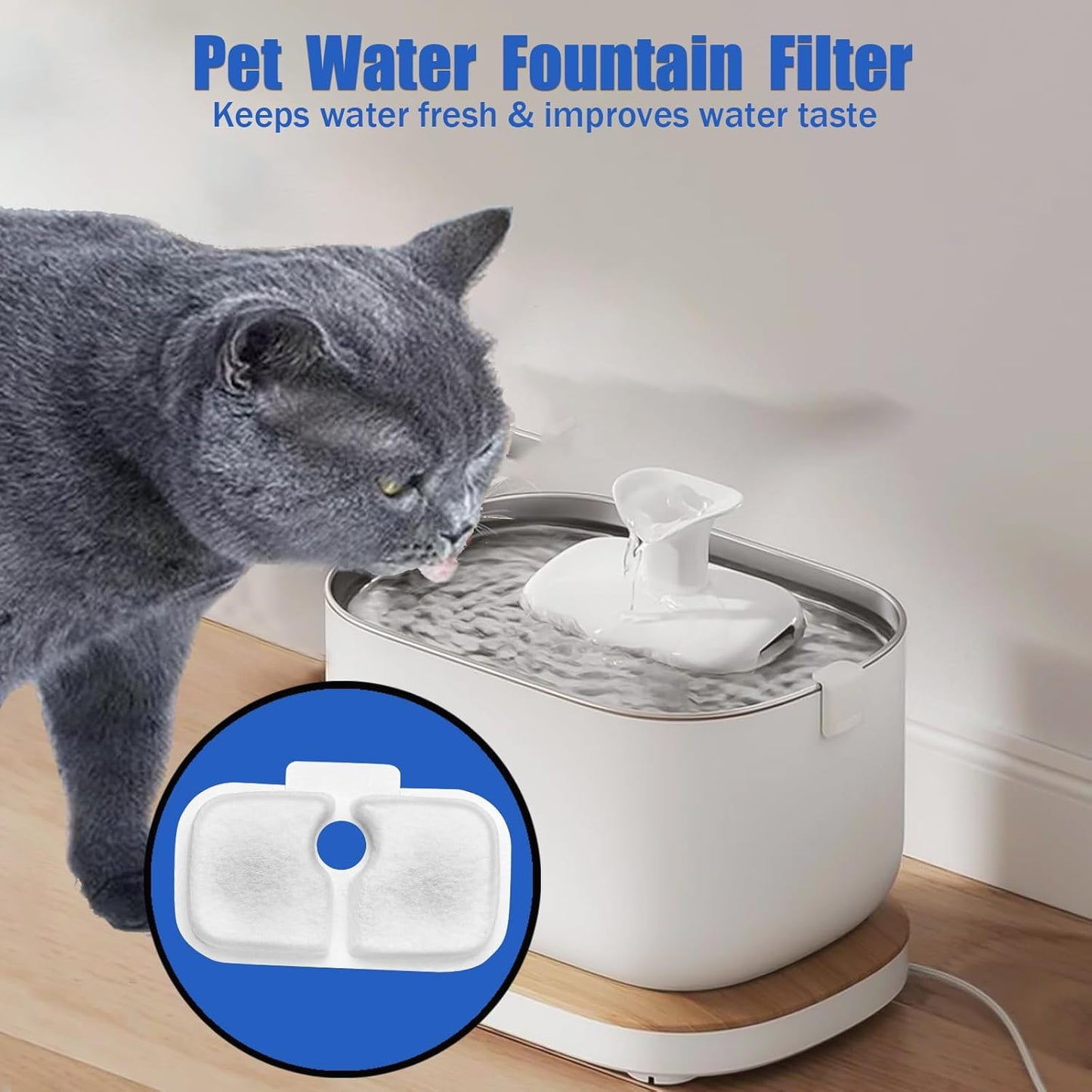 Cat Water Fountain Filter Replacement – 12 Pack for Petlibro Dockstream PLWF005 / PLWF115 / PLWF105