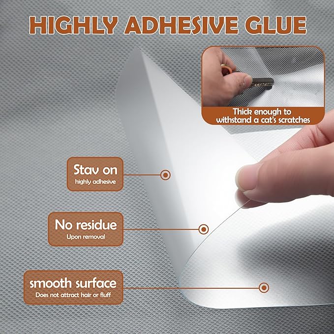 2026 2Pack Extra-Thick Transparent Anti Cat Scratch Furniture Protector, 118 x 11.8in Flexible Couch Corner Protector from Cat Claws，Single-Sided Sticky Couch Protectors, Cats Scratch Deterreent Tape