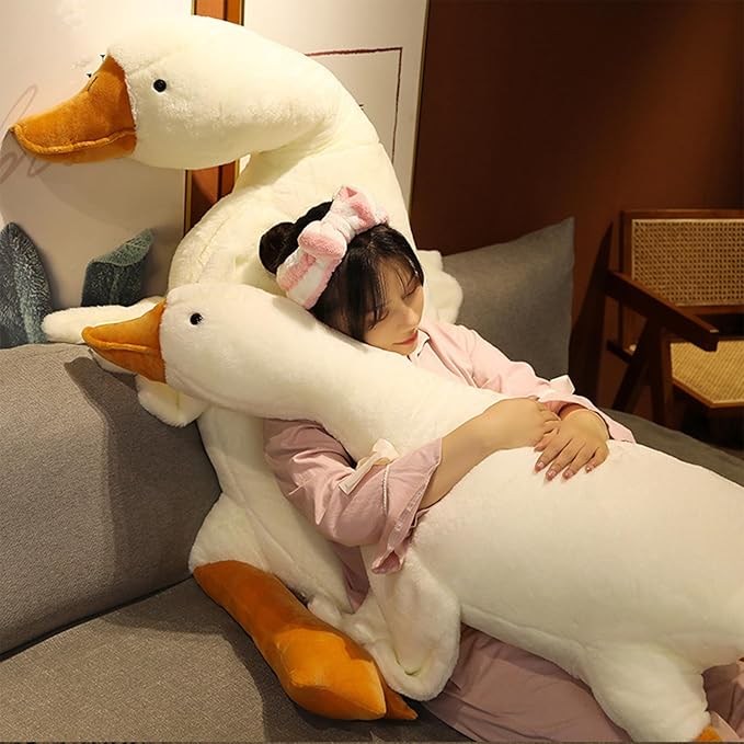 White Calming Pet Puppy Plush, Interactive Stress Relief Chew Dog Toy, Large Enrichment Stuffed Animal, 2026 New Upgraded Duck Pillow, for Boredom Exercise Company Training Indoor Outdoor