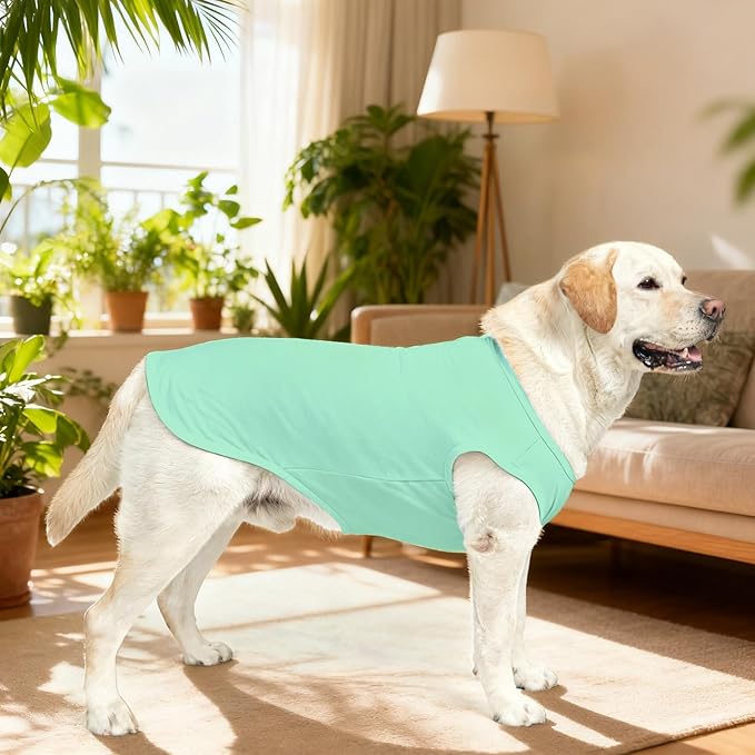 KOOLTAIL Dog Clothes for Large Dogs Girl Boy, 2 Pack Cotton Comfortable Dog T Shirts Coats for Outdoor, UV & Insect Protection Anti-Hair Loss & Lightweight Pet Vest Tank Tops Apparel,Green&Purple,2XL