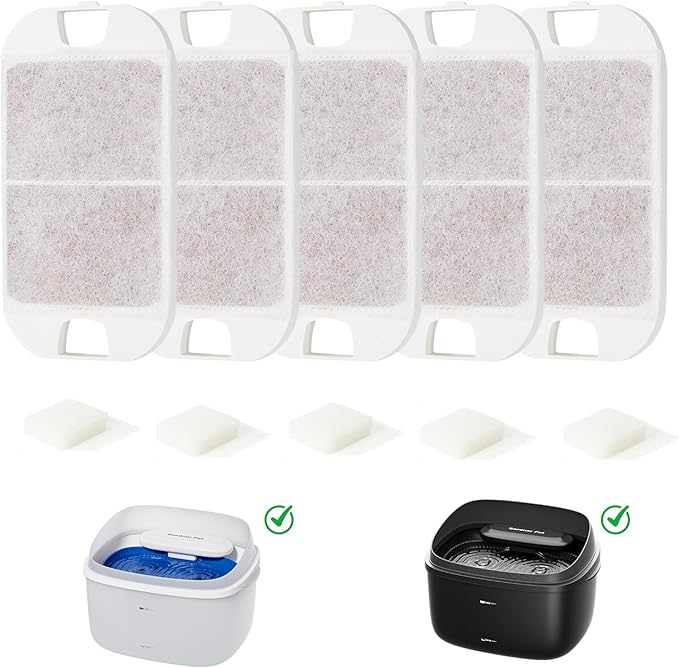 Gardner Pet Replacement Filters for 3.78L Pet Water Fountain, 5-Pack
