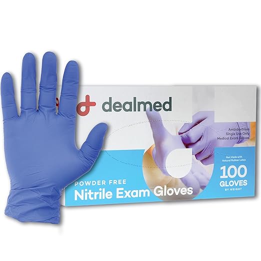 Dealmed Nitrile Exam Gloves – 100 Count Small (Pack of 4) Disposable, Non-Irritating, Latex Free, Multi-Purpose for First Aid Kit, Medical Facilities & More