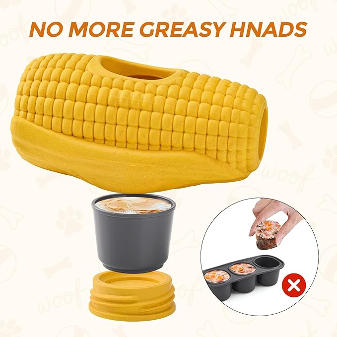 Dog Frozen Treat Toys, Dog Enrichment Toys, Interactive Dog Toys for Large Dogs, Indestructible Dog Toys to Keep Them Busy, Corn Shape