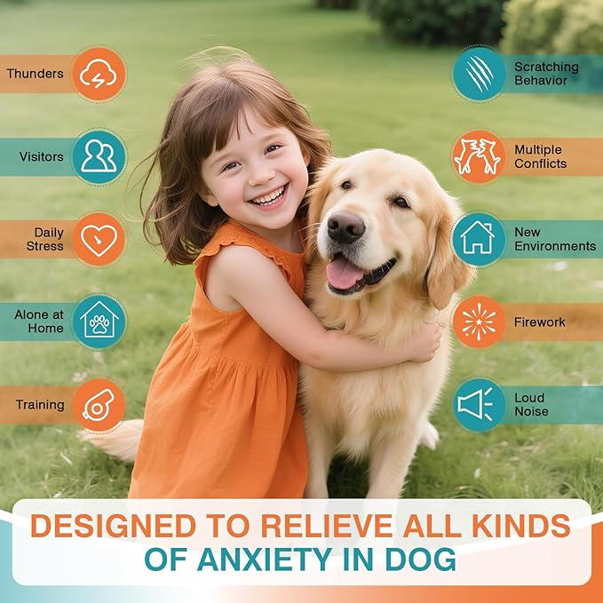 Dog Calming Pheromones Diffuser to Calm Pet 12 in 1 Advanced Kit Appeasing Pheromone for Anxiety Relief (5 Plug in+7 Pack 48ml Refill) Reduce Aggression Fighting Barking Stress (Peach