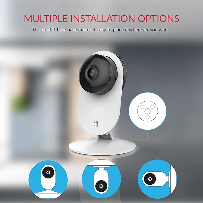 YI Pro 2K 3PC Home Security Camera, 2.4GHz Indoor Cameras for Home Security with Person, Vehicle, Animal Smart Detection, Phone App for Baby, Pet, Dog Monitoring, Works with Alexa and Google Assistant